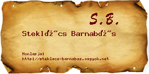 Steklács Barnabás névjegykártya