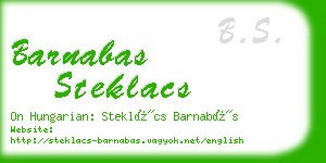 barnabas steklacs business card